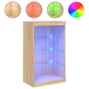 Příborník s LED osvětlením dub sonoma 60,5 x 37 x 100 cm - obrázek 2