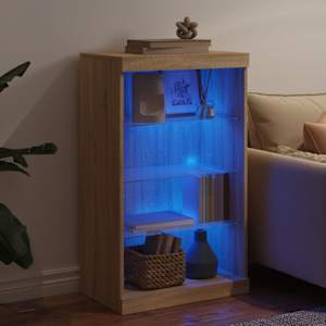 Příborník s LED osvětlením dub sonoma 60,5 x 37 x 100 cm - obrázek 4