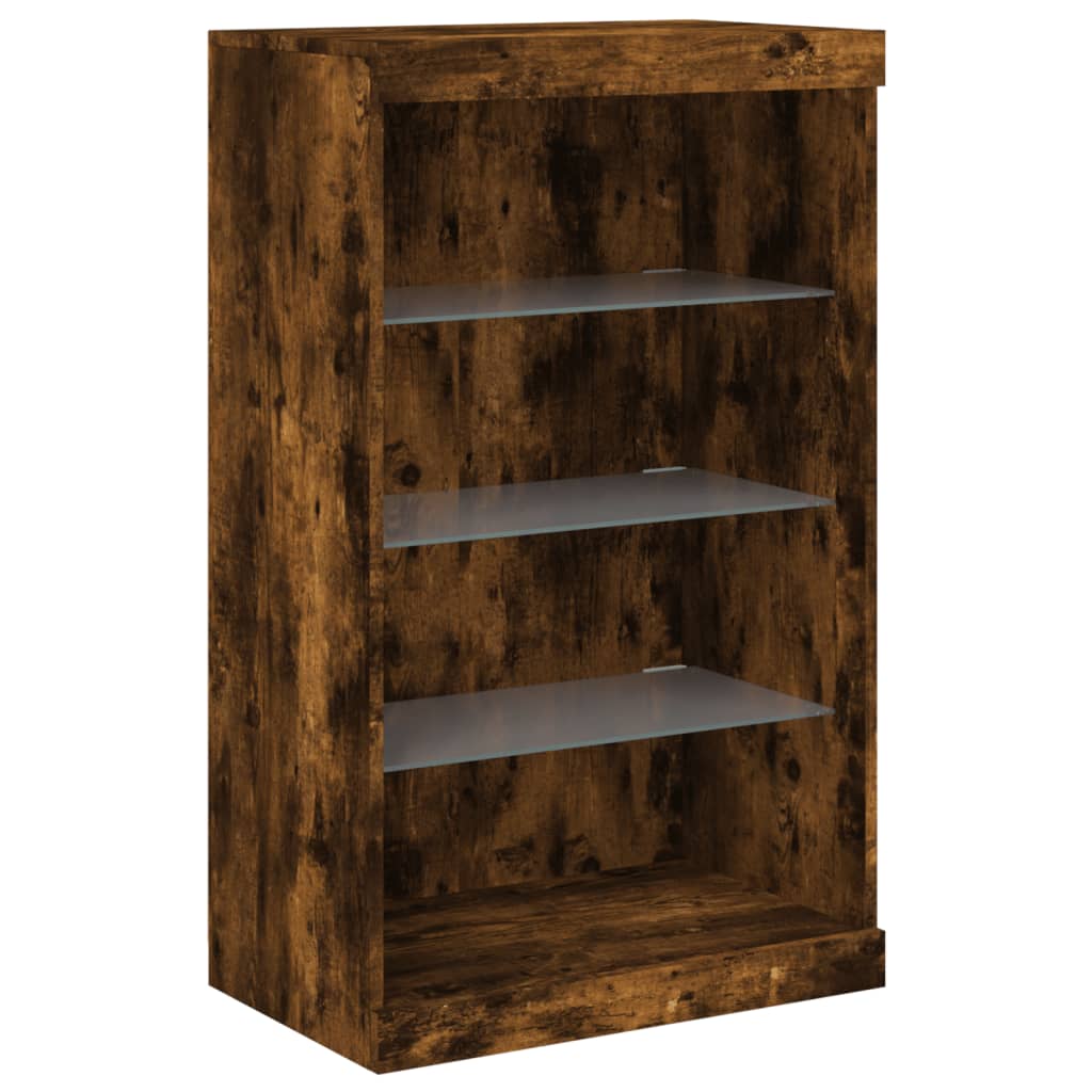 vidaXL Dressoir met LED-verlichting 60,5x37x100 cm gerookt eikenkleur afbeelding