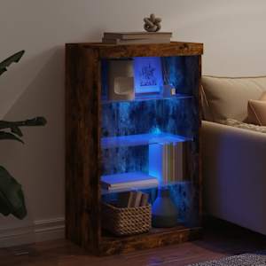 Příborník s LED osvětlením kouřový dub 60,5 x 37 x 100 cm - obrázek 4