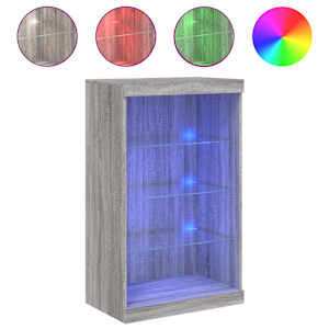 Příborník s LED osvětlením šedý sonoma 60,5 x 37 x 100 cm - obrázek 2