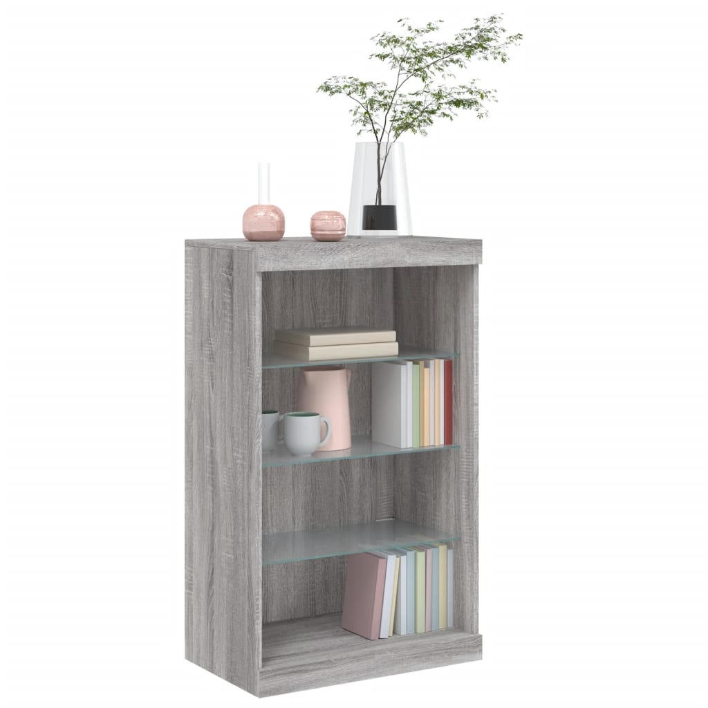 Buffet Avec éclairage LED VidaXL - Armoire De Rangement Salon/couloir/cuisine - Design Moderne