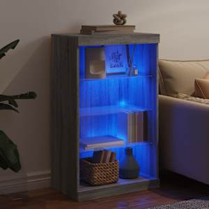 Příborník s LED osvětlením šedý sonoma 60,5 x 37 x 100 cm - obrázek 4