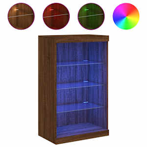 Příborník s LED osvětlením hnědý dub 60,5 x 37 x 100 cm - obrázek 2
