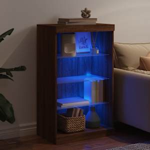 Příborník s LED osvětlením hnědý dub 60,5 x 37 x 100 cm - obrázek 4