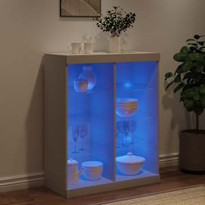 Příborník s LED osvětlením bílý 81 x 37 x 100 cm - obrázek 4