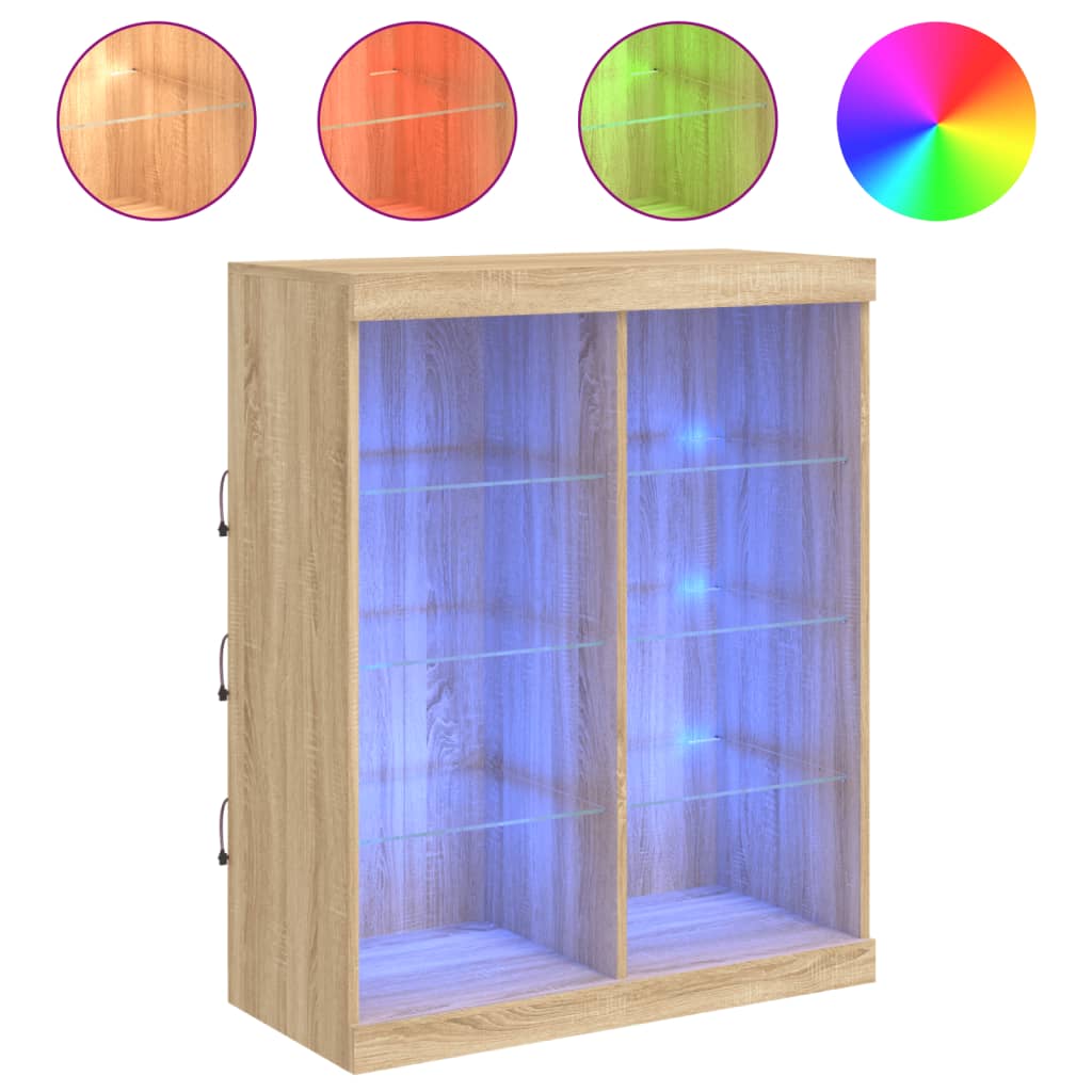 Thumbnail - vidaXL Sideboard mit LED-Leuchten Sonoma-Eiche 81x37x100 cm