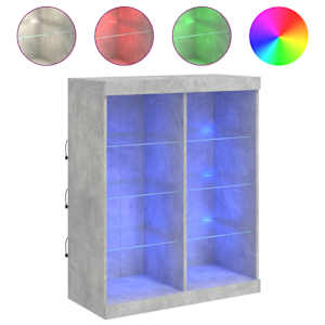 vidaXL puhvetkapp LED-tuledega, betoonhall, 81 x 37 x 100 cm