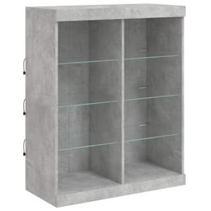 Příborník s LED osvětlením betonově šedý 81 x 37 x 100 cm - obrázek 3