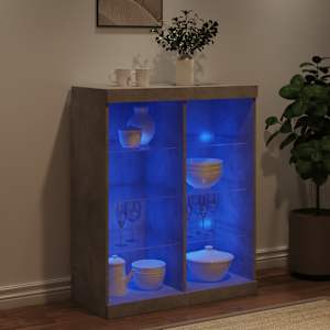 Příborník s LED osvětlením betonově šedý 81 x 37 x 100 cm - obrázek 4
