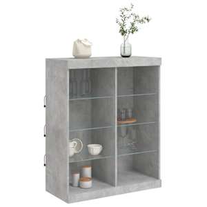 Příborník s LED osvětlením betonově šedý 81 x 37 x 100 cm - obrázek 5