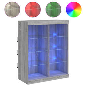 Příborník s LED osvětlením šedý sonoma 81 x 37 x 100 cm - obrázek 2