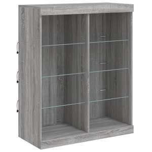 Příborník s LED osvětlením šedý sonoma 81 x 37 x 100 cm - obrázek 3