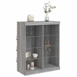 Příborník s LED osvětlením šedý sonoma 81 x 37 x 100 cm - obrázek 5
