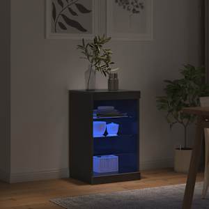 Příborník s LED osvětlením černý 41 x 37 x 67 cm - obrázek 4