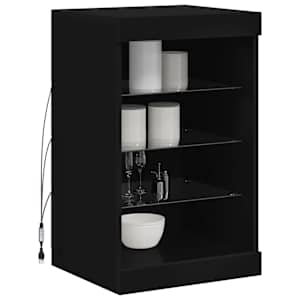 Příborník s LED osvětlením černý 41 x 37 x 67 cm - obrázek 5