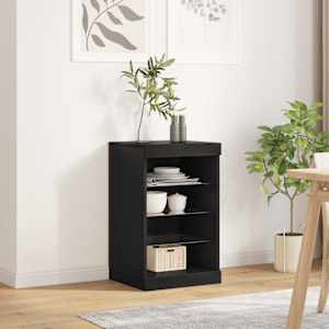 Příborník s LED osvětlením černý 41 x 37 x 67 cm - obrázek 1