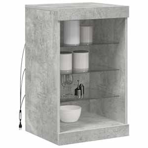 Příborník s LED osvětlením betonově šedý 41 x 37 x 67 cm - obrázek 5