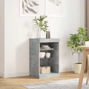 Příborník s LED osvětlením betonově šedý 41 x 37 x 67 cm - obrázek 1