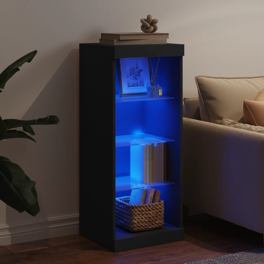 Thumbnail - vidaXL Sideboard mit LED-Leuchten Schwarz 41x37x100 cm