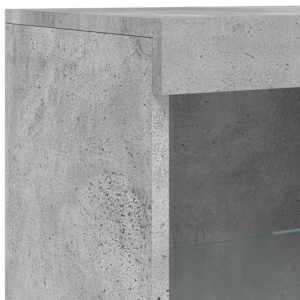Příborník s LED osvětlením betonově šedý 41 x 37 x 100 cm - obrázek 9