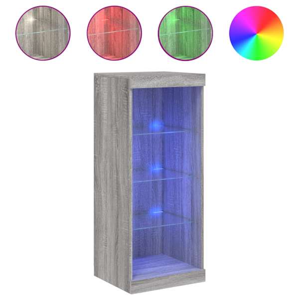 vidaXL puhvetkapp LED-tuledega, hall Sonoma tamm, 41 x 37 x 100 cm