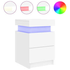 vidaXL &ouml;&ouml;kapp LED-tuledega, valge, 35 x 39 x 55 cm