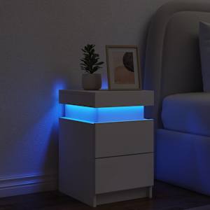 Noční stolek s LED osvětlením bílý 35 x 39 x 55 cm - obrázek 4