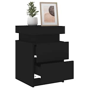 Noční stolky s LED osvětlením 2 ks černé 35 x 39 x 55 cm - obrázek 5