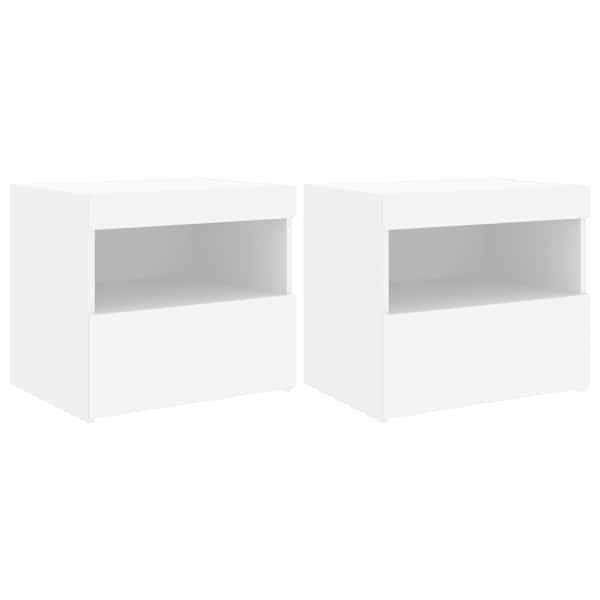 vidaXL &ouml;&ouml;kapid LED-tuledega 2 tk, valge, 50 x 40 x 45 cm