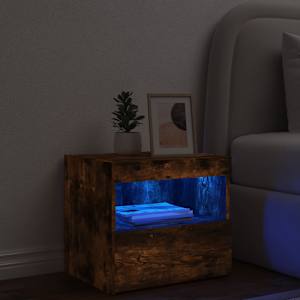 Noční stolek s LED osvětlením kouřový dub 50 x 40 x 45 cm - obrázek 4