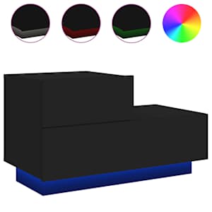 Noční stolek s LED osvětlením černý 70 x 36 x 40,5 cm - obrázek 2