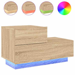 Noční stolek s LED osvětlením dub sonoma 70 x 36 x 40,5 cm - obrázek 2