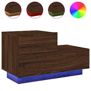 Noční stolek s LED osvětlením hnědý dub 70 x 36 x 40,5 cm - obrázek 2