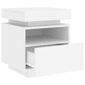 Noční stolek s LED osvětlením bílý 40 x 39 x 48,5 cm - obrázek 6
