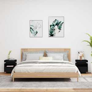 Noční stolky s LED osvětlením 2 ks černé 40 x 39 x 48,5 cm - obrázek 3