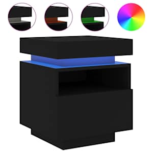 Noční stolky s LED osvětlením 2 ks černé 40 x 39 x 48,5 cm - obrázek 4