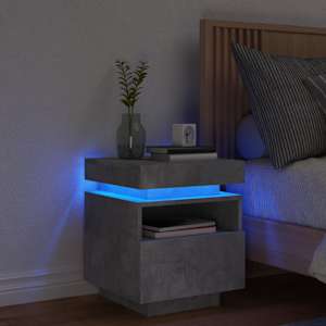 Noční stolek s LED osvětlením betonově šedý 40 x 39 x 48,5 cm - obrázek 1
