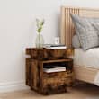 Mesita De Noche Con Cajones 40 X 40 X 40 Cm Madera De Paulownia Y MDF Negro Dec032484 86854390