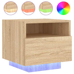 Noční stolek s LED osvětlením dub sonoma 40 x 39 x 37 cm - obrázek 2