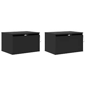 Nástěnné noční stolky s LED osvětlením 2 ks černé - obrázek 3