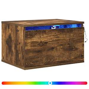 Nástěnné noční stolky s LED osvětlením 2 ks kouřový dub - obrázek 2