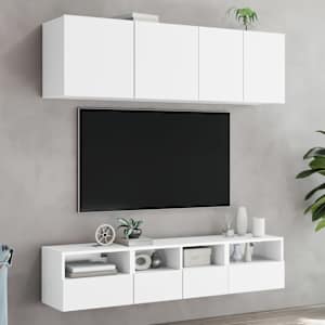 Nástěnné TV skříňky 2 ks bílé 40 x 30 x 30 cm kompozitní dřevo - obrázek 4