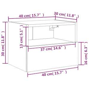 Nástěnná TV skříňka černá 40 x 30 x 30 cm kompozitní dřevo - obrázek 13
