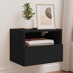 Nástěnná TV skříňka černá 40 x 30 x 30 cm kompozitní dřevo - obrázek 1