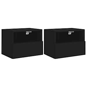 Nástěnné TV skříňky 2 ks černé 40 x 30 x 30 cm kompozitní dřevo - obrázek 2