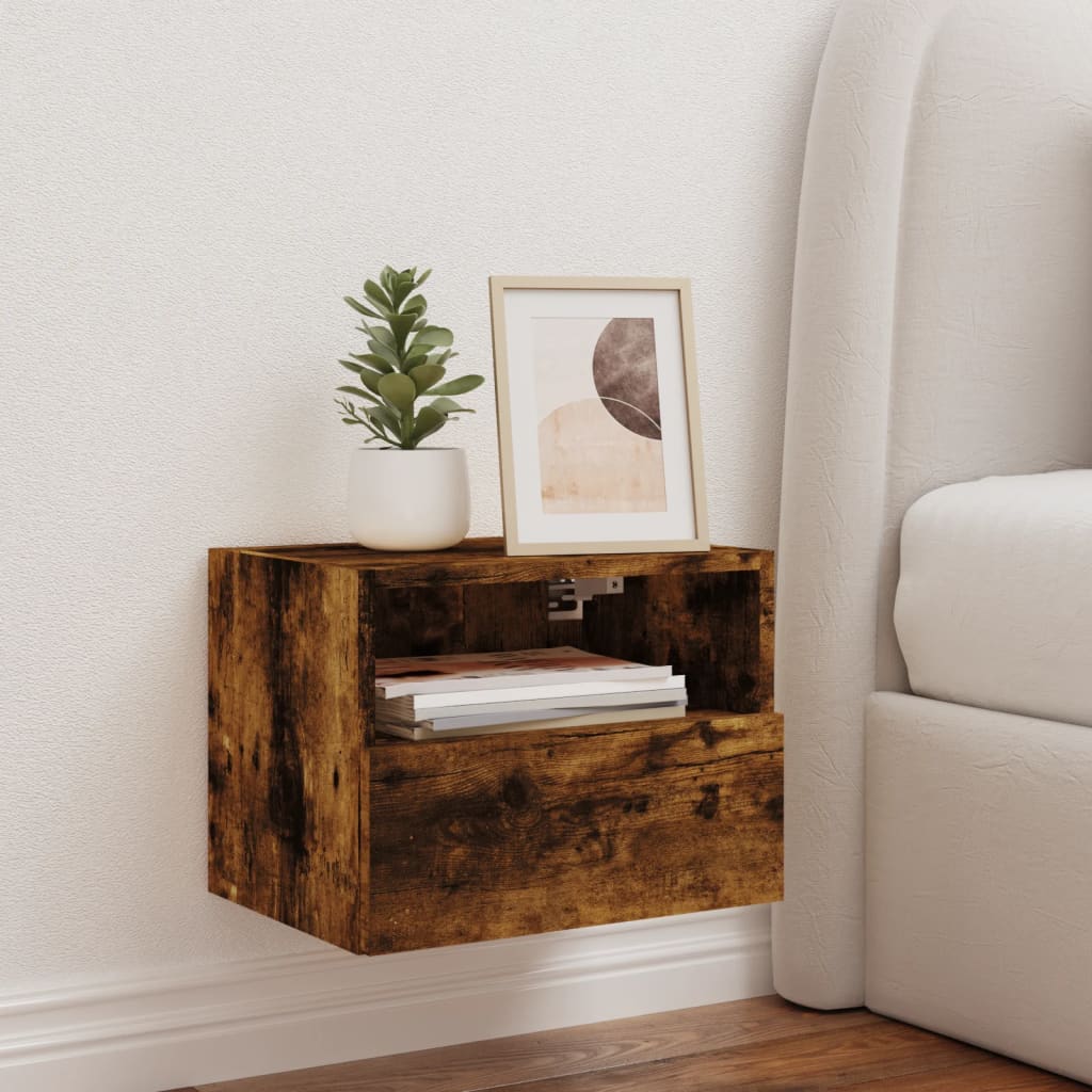 vidaXL füstös tölgy színű szerelt fa fali TV-szekrény 40 x 30 x 30 cm