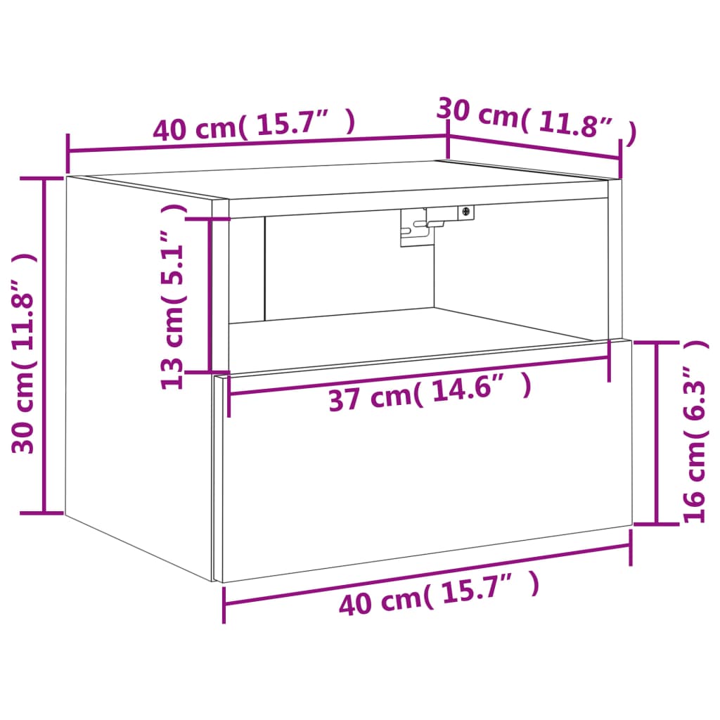 Nástěnné TV skříňky 2 ks kouřový dub 40 x 30 x 30 cm kompozit - obrázek 14