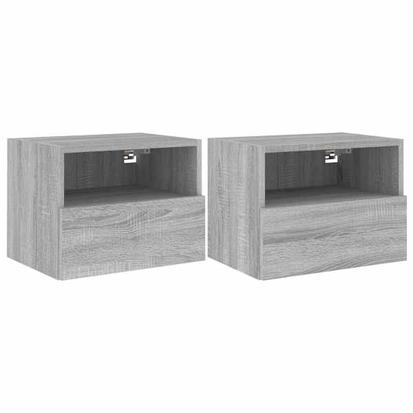 vidaXL teleri seinakapid 2 tk, hall Sonoma, 40 x 30 x 30 cm, tehispuit