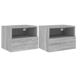 Nástěnné TV skříňky 2 ks šedé sonoma 40 x 30 x 30 cm kompozit - obrázek 2